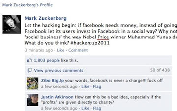 Fan Page-ul lui Mark Zuckerberg de pe facebook a fost spart de hackeri